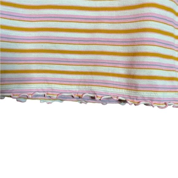 Madewell stripped ruffle long sleeve cropped shirt - Picture 12 of 14